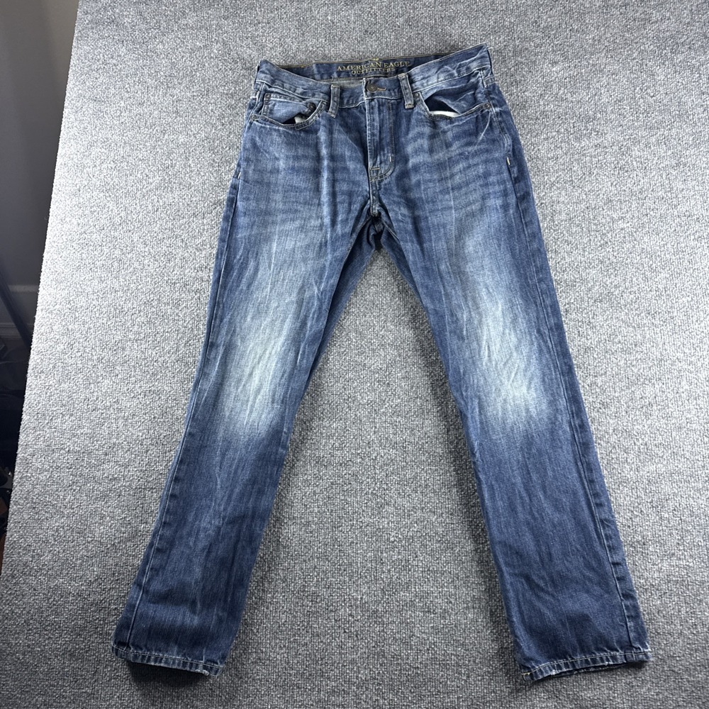 American Eagle Jeans Mens 32x31 Blue Slim Straight Cotton Stretch Denim Workwear